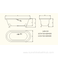 66 Inch Cast Iron Freestanding Clawfoot Bath Tub